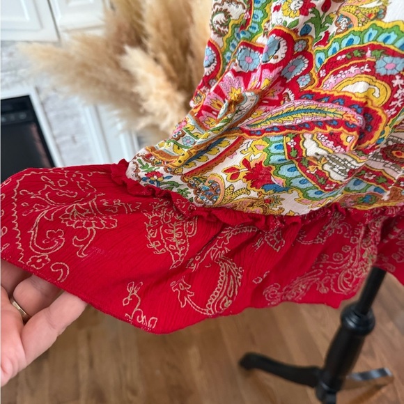 Bila Red and White Embroidered Blouse - Picture 2 of 7